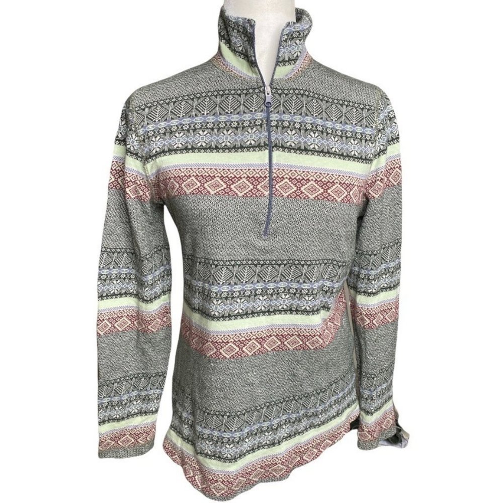 Woolrich zip northern fair aisle mock neck sweater small